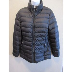 32 Degrees Heat Puffer Down Jacket Adult Zip Removable Hood Quilted Black Small